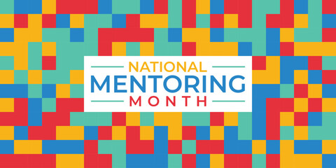 National Mentoring Month vector template.