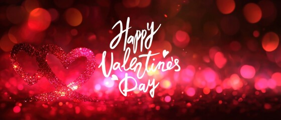 Sparkling Glitter Hearts Valentines Day Romantic Background