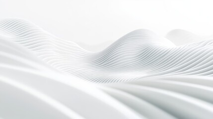 Obraz premium Minimalist snowy landscape, pure white snow dunes, soft diffused light, ethereal atmosphere, serene winter scene, smooth curved surfaces, abstract snow formations, pristine wilderness, monochromatic w
