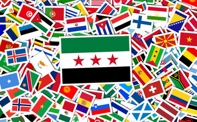 Obraz premium Syria Flag, Flag of the Syrian Revolution - New Syrian Flag.