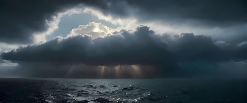A dramatic cloudscape above the ocean capturing the beauty of nature