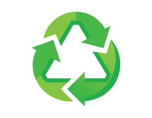 Eco-conscious recycling symbol with green arrows