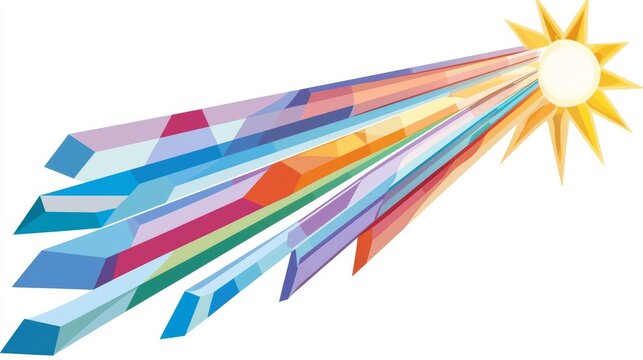 Colorful rays abstract design symbolizing positive energy and light.