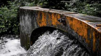 Fototapeta premium Urban Water Treatment Plant with High Contrast Detail