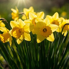 Narzissen Pflanze in der Fr&uuml;hlingssonne
