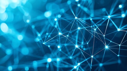 Fototapeta premium Glowing Network Connections on Blue Background