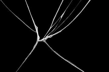 Broken black glass abstract background. Black cracked Touch Screen Phone display background....