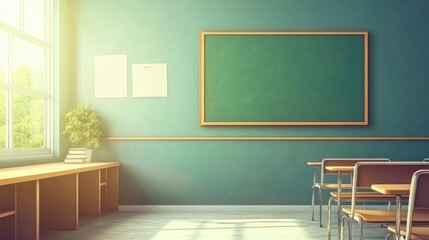 Bright and Modern Classroom with Soft Lighting