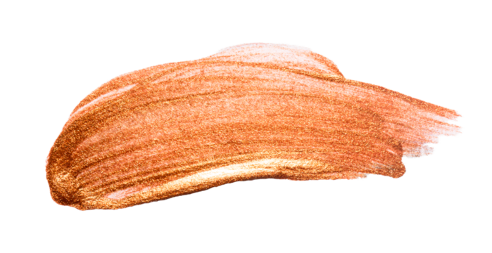 Brown bronze colored brush stroke isolated. Bronze abstract stroke. Colorful watercolor brush stroke.