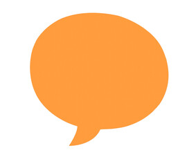 Empty blank orange speech bubble balloon dialog isolated. Chat icon