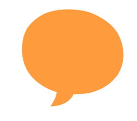 Empty blank orange speech bubble balloon dialog isolated. Chat icon