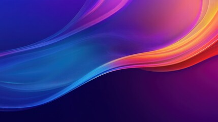 Obraz premium Abstract fluid waves, vibrant colors, dynamic swirls, orange and purple gradients, cosmic energy, smooth curves, digital art, high contrast, motion blur effect, futuristic design, 8K resolution, ultra