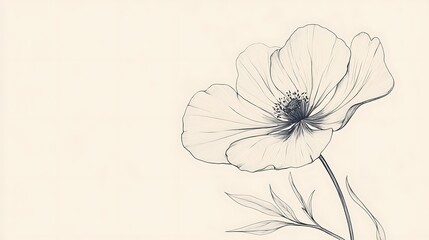 Minimalist Botanical Floral Sketch Wall Hanging