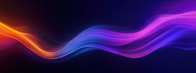 Fototapeta premium Abstract fluid waves, vibrant colors, dynamic swirls, orange and purple gradients, cosmic energy, smooth curves, digital art, high contrast, motion blur effect, futuristic design, 8K resolution, ultra