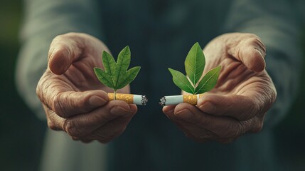 Cigarette alternatives for a healthier future outdoor setting photography nature close-up environmental awareness