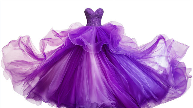  beautiful purple wedding dress isolated on 3 d white amazing background