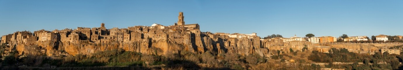 Italy Grosseto the village of Pitigliano built on tuff panoramic view