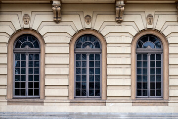 Detail of the majestic facade of the Municipal Theater. Sao Paulo, Brazil