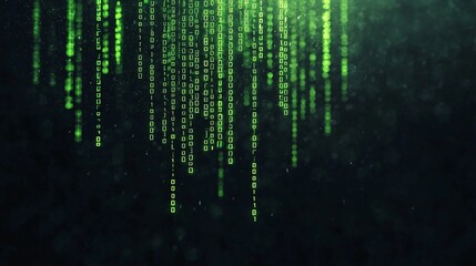 Fototapeta premium Dynamic data visualization falling binary code digital space animation futuristic abstract concept