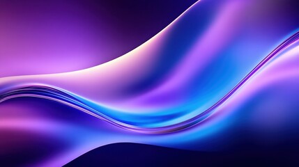 Obraz premium Abstract waves, flowing ribbons, vibrant purple and pink, electric blue background, dynamic curves, smooth gradients, ethereal energy, cosmic motion, neon glow, digital art, futuristic design, sleek t