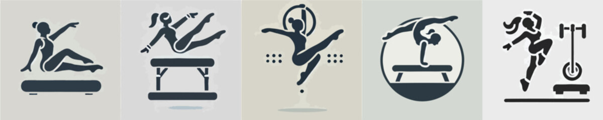 vector silhouette of woman doing aerobics