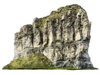 cliffs with steep edges isolated on transparent or white background, png cutout