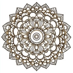 Intricate floral mandala with a balanced design white background