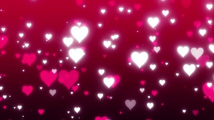 soft glowing hearts animation loop abstract valentines day background 4k video - Powered by Adobe