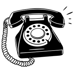 retro telephone isolated on white background