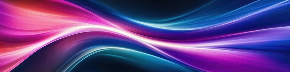 Fototapeta premium Abstract neon lights, vibrant pink and blue streaks, dynamic energy flow, futuristic background, glowing waves, electric atmosphere, motion blur, glossy reflections, digital art, colorful light trails