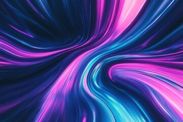 Obraz premium Abstract, swirling light trails, vibrant neon colors, purple and blue hues, dynamic motion, smooth curves, energy flow, glossy surface, futuristic, digital art, high contrast, luminous streaks, fluid 