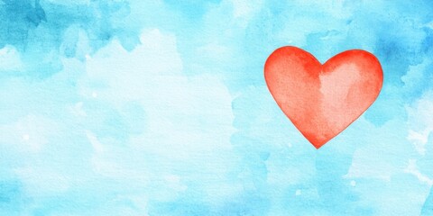 Watercolor heart symbolizing love artistic expression creative space bright background emotion and connection