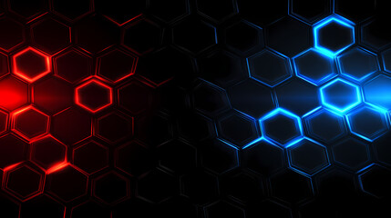 Abstract background with a hexagonal mesh pattern and a red-blue gradient