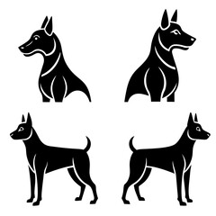 dog silhouette set vector design