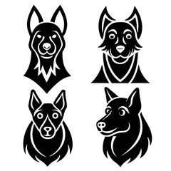 dog silhouette set vector design