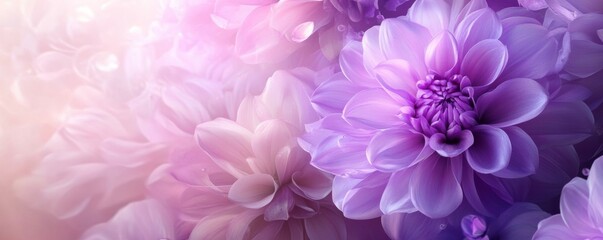 Obraz premium Beautiful Flower Background with Purple and Lilac Colours. Contemporary Floral Wallpaper.