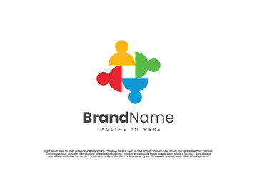 Creative colorful Community Logo Icon Design Vector