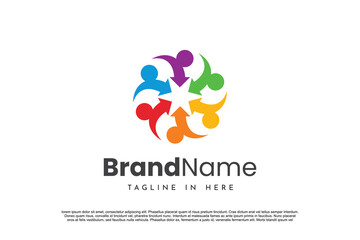 Creative colorful Community Logo Icon Design Vector