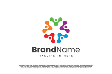 Creative colorful Community Logo Icon Design Vector