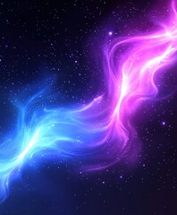 cosmic aurora, flowing energy waves, vibrant colors, starry night sky, blue and pink gradients, glowing ethereal light, galactic swirl, celestial phenomenon, space background, magical atmosphere, drea
