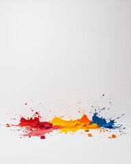 Colorful Paint Splash on White Background