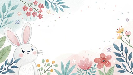 simple shape cute cartoon beautiful watercolor illustration background