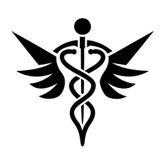 caduceus medical symbol on white background