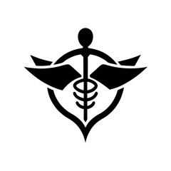 caduceus medical symbol on white background