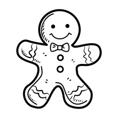 Ginger cookie icon in drawing style