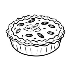 Pecan pie icon designed in hand drawn style