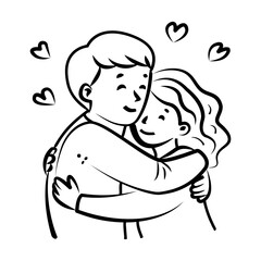 Obraz premium A hand drawn icon of warm hug