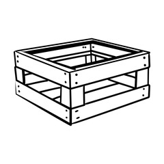 Doodle style icon of wooden crate