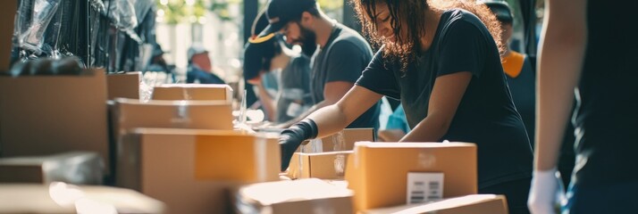 Fototapeta premium Teamwork Makes the Dream Work: A Glimpse into the World of Order Fulfillment