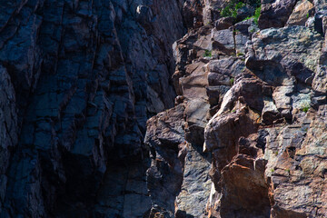 seaside cliff of sedimentary rock